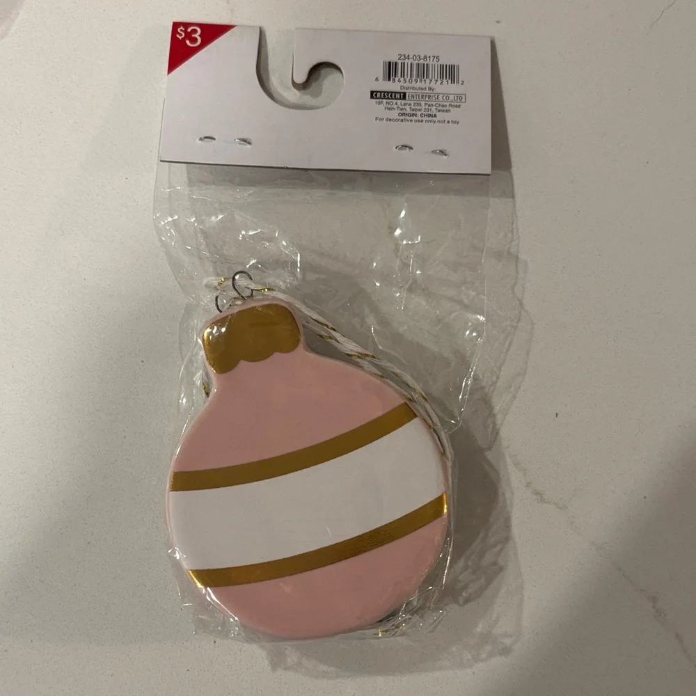 Target Ceramic Ornaments - 5 packs of 2 each…Pink, Mint Green, White & Gold..NWT